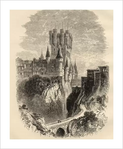Alcazar At Segovia, Spain Before The Fire Of 1862. From The Book Spanish Pictures By The Rev Samuel Manning, Published 1870