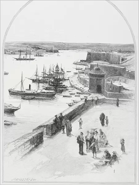 The Top Of The Grand Harbour, Valletta, Malta, By Charles William Wyllie (1859-1923) From The Picturesque Mediterranean Circa 1890