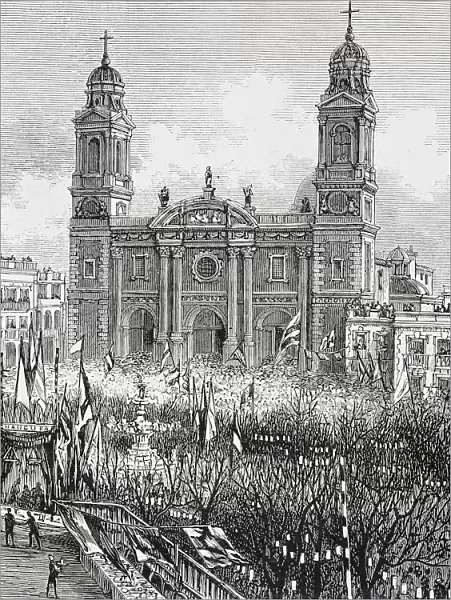 Montevideo Uruguay Cathedral In The Plaza De La Constitucion In The 1880S