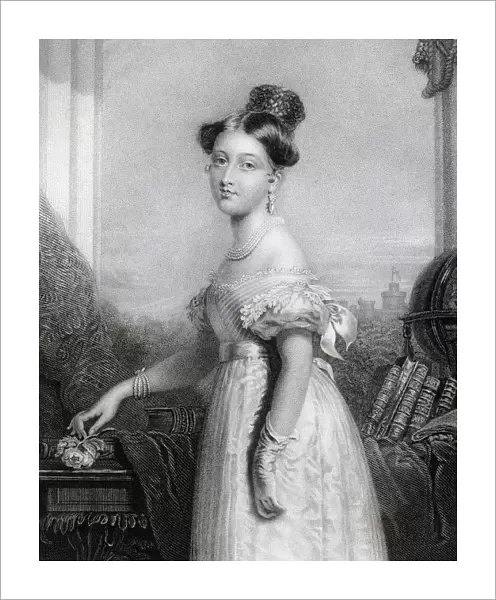Princess Alexandrina Victoria Of Saxe-Coburg Aged 18 1819-1901 Later Queen Victoria Engraved By J Cochran After G Hayter From The Book The National Portrait Gallery Volume Iv Published C1820