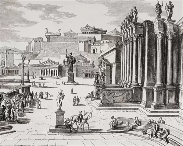 Imaginary View Of The Market Place In Ancient Sparta. From El Mundo Ilustrado, Published Barcelona, 1880