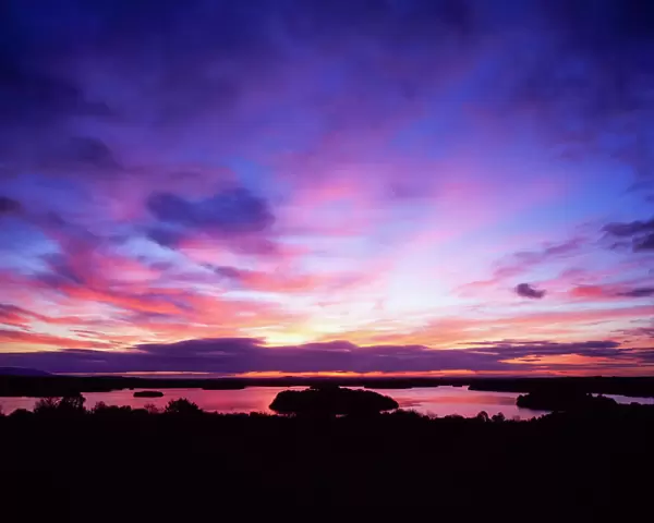Boyle, Lough Key, Co Roscommon, Ireland; Sunset Over Lough Key
