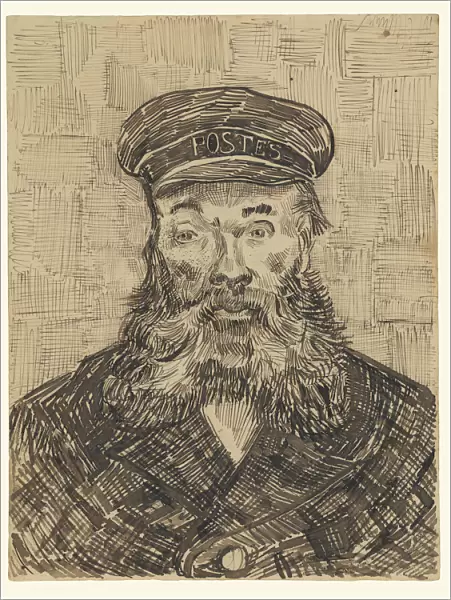 Portrait of Joseph Roulin by Vincent van Gogh. Vincent van Gogh, 1853 - 1890, Dutch Post-Impressionist artist. Joseph Roulin was a close friend of van Goghs during his time in Arles. Van Gogh painted many portraits of Joseph and also of his wife and family. This pen and brown ink over black chalk portrait is in the collection of the J. Paul Getty Museum in Los Angeles