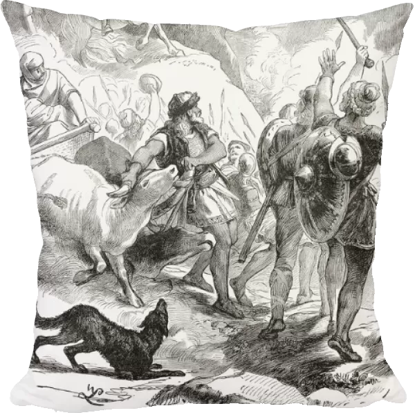 The Teutons on the march, c. 113 BC. From Cassells Illustrated Universal History, published 1883