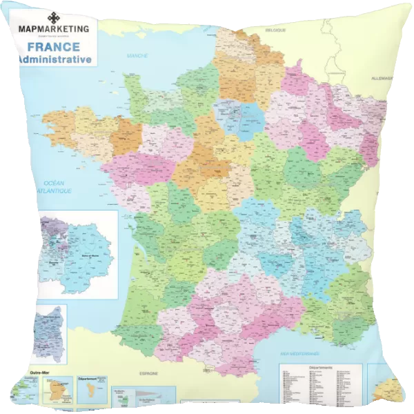 France Administrative Political Map