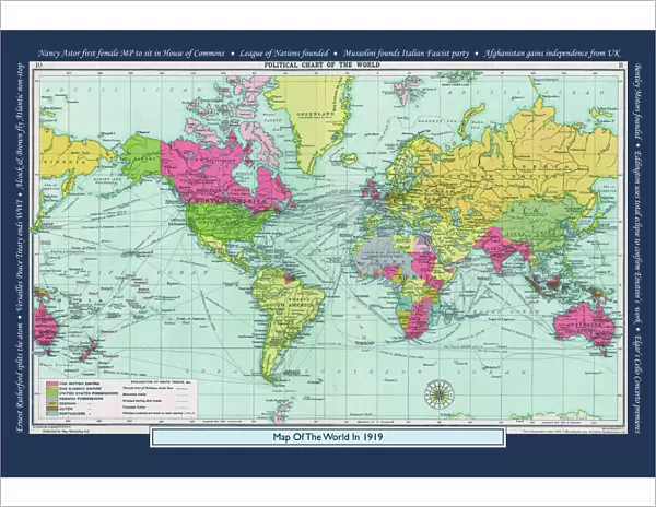 Historical World Events map 1919 UK version