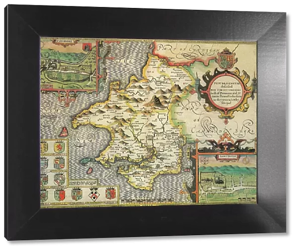Pembrokeshire Historical John Speed 1610 Map