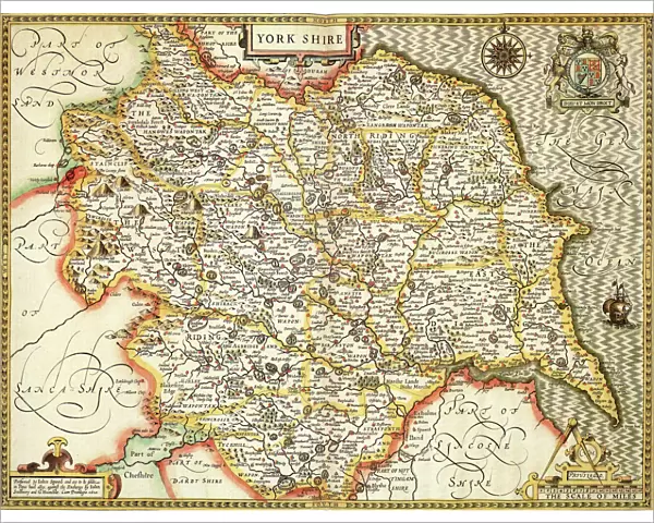 Yorkshire Historical John Speed 1610 Map