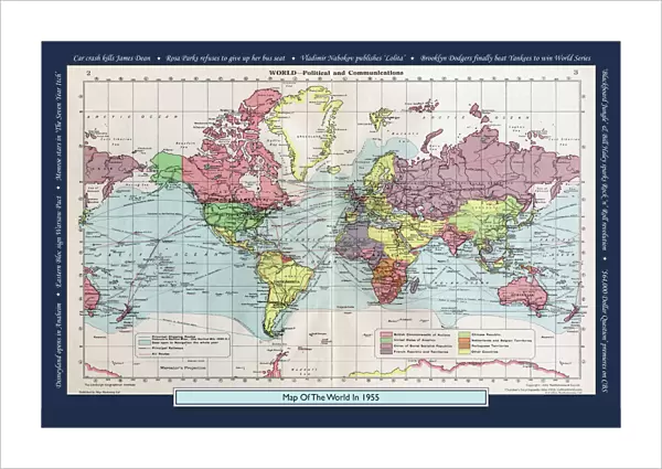 Historical World Events map 1955 US version