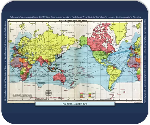 Historical World Events map 1946 US version