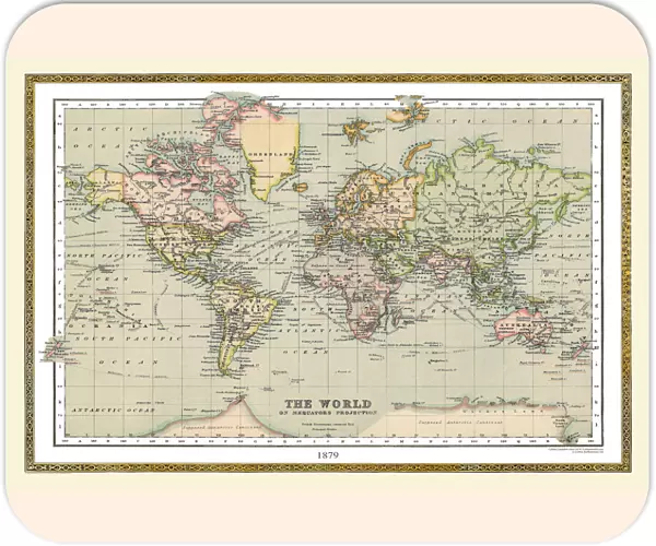 Old Map of The World 1879