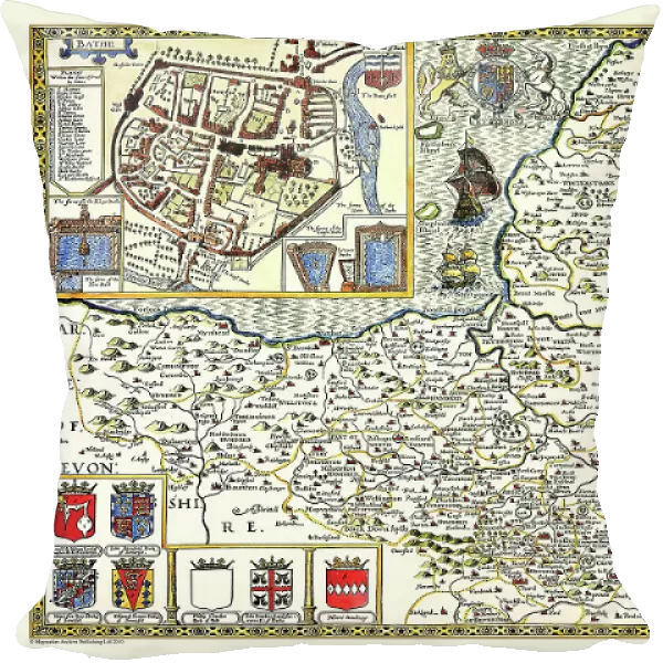 Old County Map of Somersetshire 1611 by John Speed