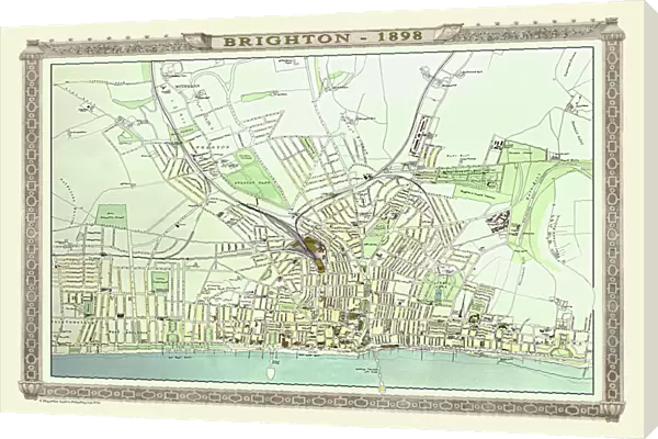 Old Map of Brighton 1898 from the Royal Atlas by Bartholomew