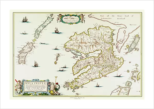 Old Map of the Isle of Mull Scotland 1654 by Johan Blaue from the Atlas Novus