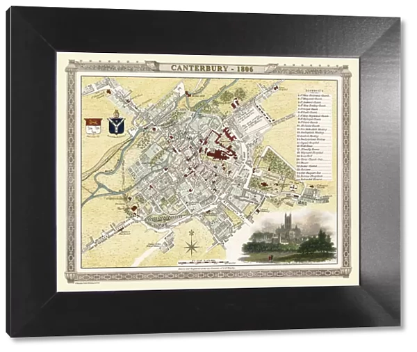 Old Map of Canterbury 1806 by Cole and Roper