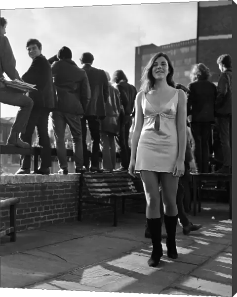 American student Suzanne Giddings in her revealing dress at Sheffield Students Union