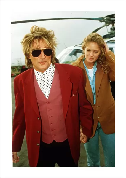 Rod Stewart Rock Singer with his wife Rachel Hunter