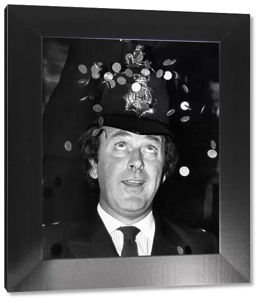 Terry Wogan DJ & TV Presenter dressed up as a copper today to help raise the profile of