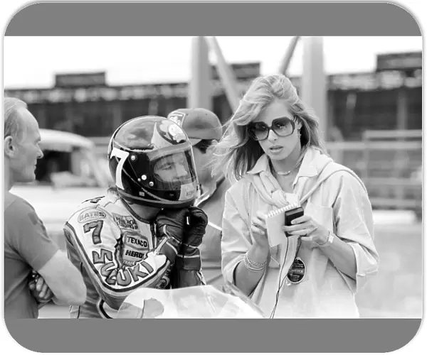 Barry Sheene with his girl friend Stephanie McLean. August 1977