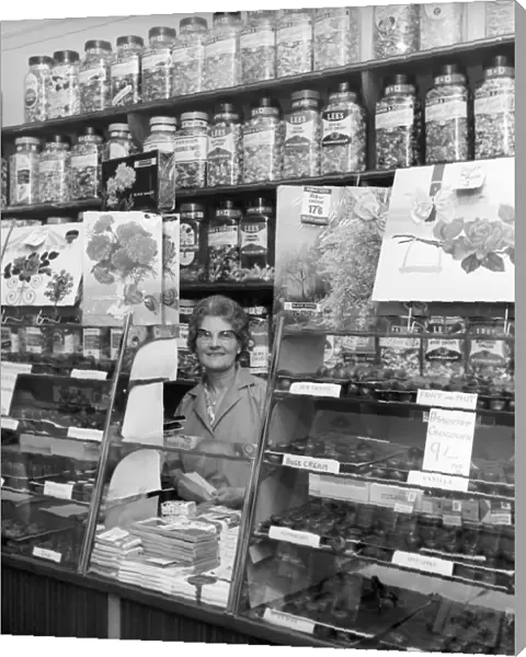 Sweetshops and shop assistants. 1960 A1204-006