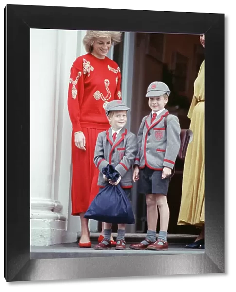 Diana, the Princess of Wales makes a school run in September 1989