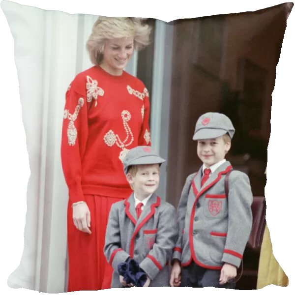 Diana, the Princess of Wales makes a school run in September 1989