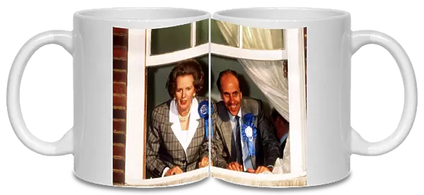 Norman Tebbit Conservative MP with Margaret Thatcher after the Election victory in