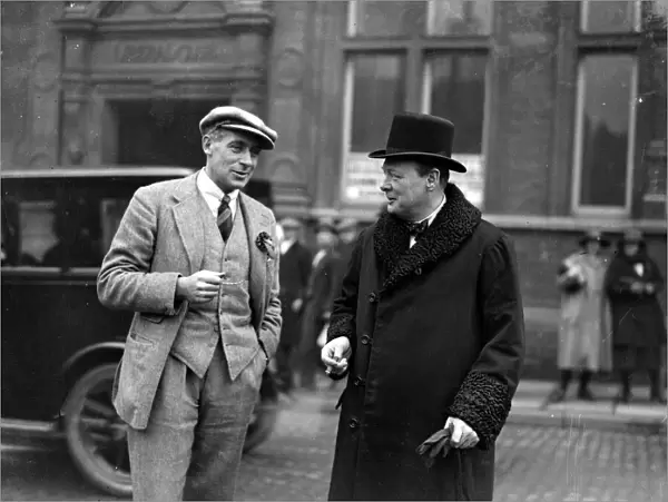 Winston Churchill MP at Leicester where he was adopted as Liberal candidate for the West