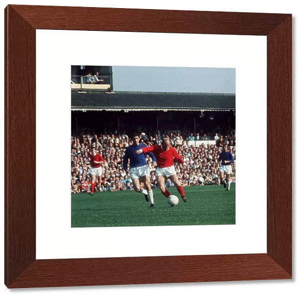 Bobby Charlton 1970 playing for Manchester United football v Ipswich September