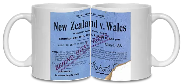 The 1905 Wales Tour All Blacks ticket which sold for £1950