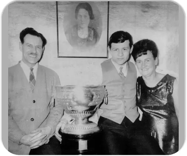 Alex Higgins after winning the Northern Ireland Championships just before his 18th