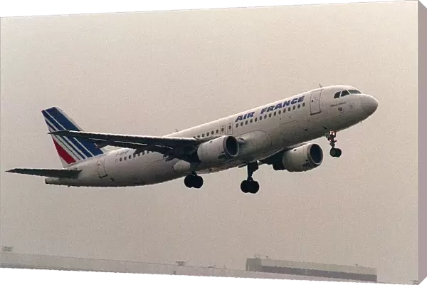 Airbus A320 of Air France taking off at Heathrow Airport, London. 1992