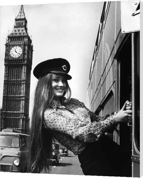 Jane Seymour actress helping launch celebrity travels silver London Transport bus
