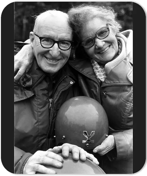 Pensioners George and Beatrice Peach still biking aged 76 and 73 January 25th 1973