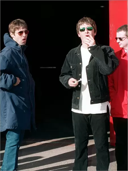 Liam & Noel Gallagher of the pop group Oasis Sept September 1997