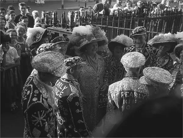 Pearly Kings and Queens Trafalgar Square London October 1958 Pearly King and Queen