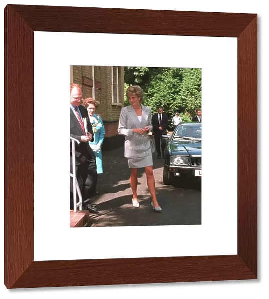 Princess Diana arrives to open the Depaul Trusts Willesden Hostel in London which