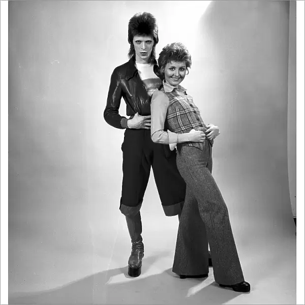 David Bowie singer with Lulu singer, December 1973