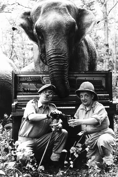 Don Estelle Actor Singer With Fellow Actor Windsor Davies In Windsor Safari Park