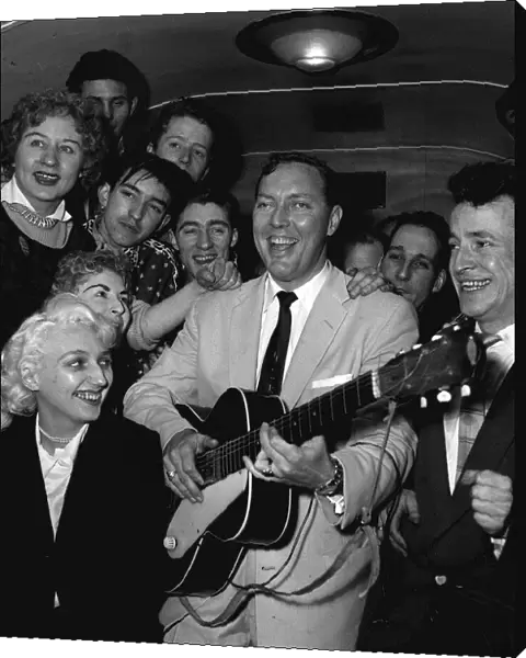 Bill Haley on his first visit to England which was largley sponsored by the Daily Mirror