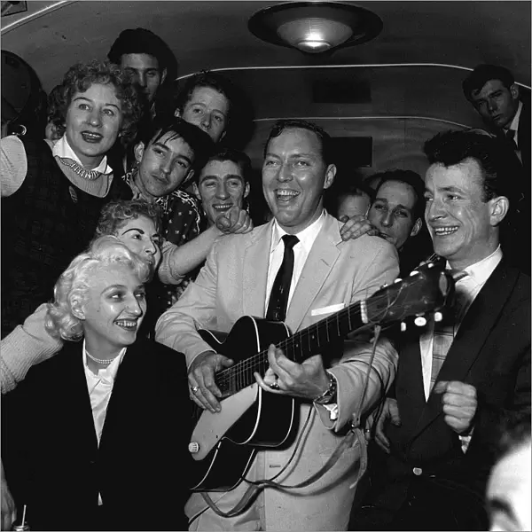 Bill Haley on his first visit to England which was largley sponsored by the Daily Mirror