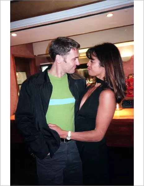 Jenny Powell TV Presenter January 1999 with boyfriend Toby Baxendell at the Vivienne
