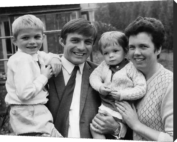 Chelsea forward Bobby Tambling at home with his wife Kathleen and children Gary 5
