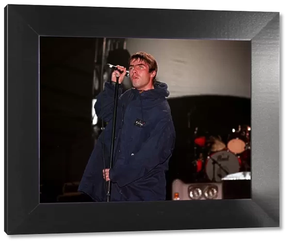 Liam Gallagher of the pop group Oasis on stage Sept September 1997