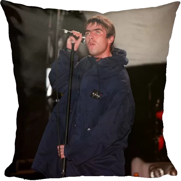 Liam Gallagher of the pop group Oasis on stage Sept September 1997