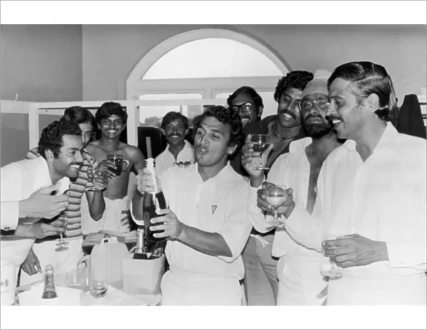 England v. India 4th Test at The Oval. Indian players celebrate after the match which was