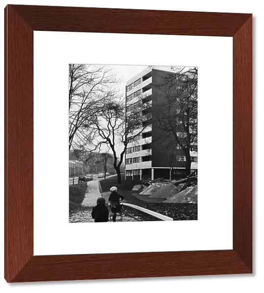 Tower blocks in Chamberlain Gardens, Ladywood, Birmingham. 2nd November, 1964