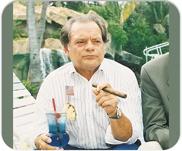 David Jason actor, holding cocktail and cigar Del Boy in Only Fools and Horses, 1991
