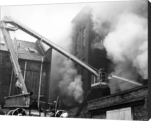 Fire at Bresler Upholstery Factory, Fordneuk Street, Bridgeton, Glasgow, December 1969