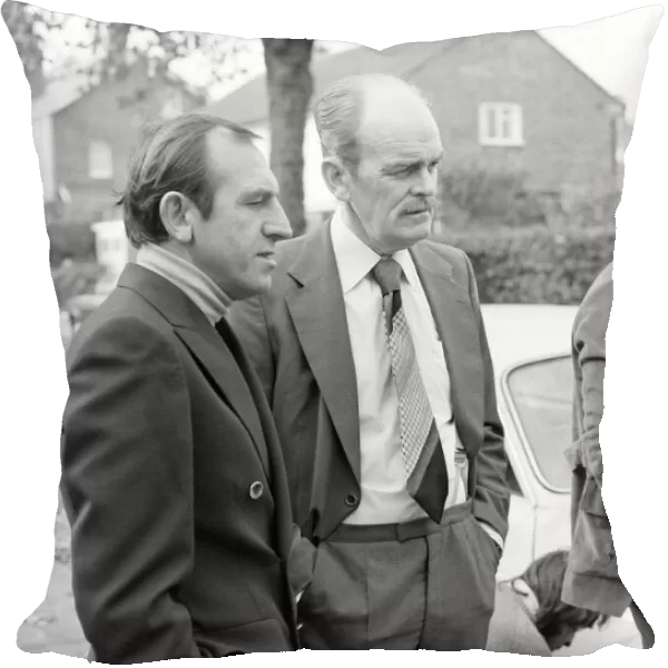 Leonard Rossiter and John Barron - CJ - stars of BBC comedy series